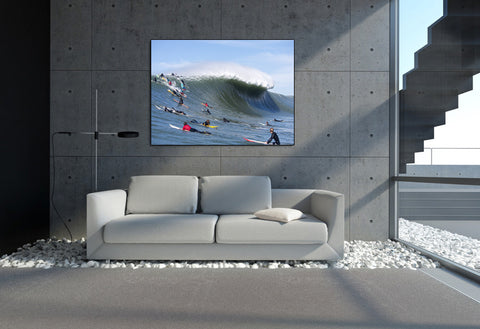 High-definition ocean photography captured from within the Mavericks impact zone by 10-time award winner Fred Pompermayer.